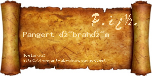 Pangert Ábrahám névjegykártya